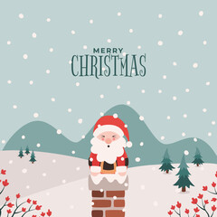 Cute Santa Christmas greeting card.