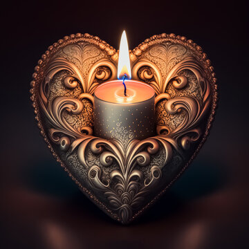 heart shaped candles Stock Photo by OxanaDenezhkina