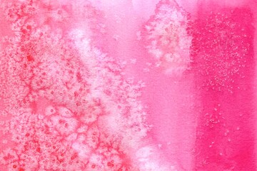 Hand painting abstract watercolor background. Trendy pink magenta color of the year.