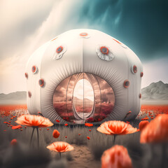 Obraz premium Poppy seed in a glass tent