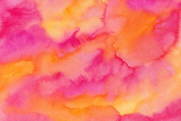 Hand painting abstract watercolor background. Trendy pink magenta and yellow color of the year. - obrazy, fototapety, plakaty
