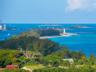Nassau Harbour Lighthouse on Paradise Island, Nassau, Bahamas.