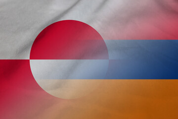 Naklejka premium Greenland and Armenia state flag international contract ARM GRL