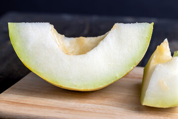 fragrant ripe melon cut into a large number of pieces