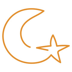 Abstract Moon Star Single Line