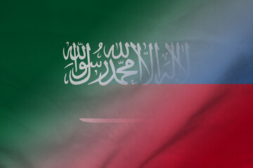 Saudi Arabia and Liechtenstein state flag international contract LIE SAU