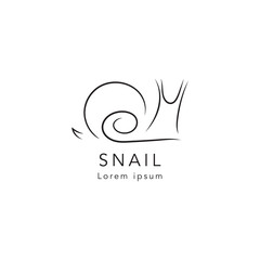 Monoline minimalistic snail logo icon vector inspiration, elegant Line snail logo design template modern vector