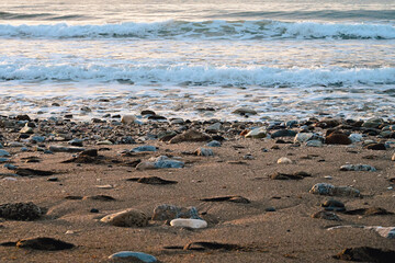 Waves Washing Up On a Rocky Beach