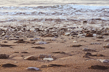 Waves Washing Up On a Rocky Beach