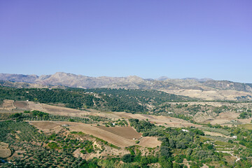 View Of The Valley Of Serrania De Ronda From The Observation Deck Of The City Park