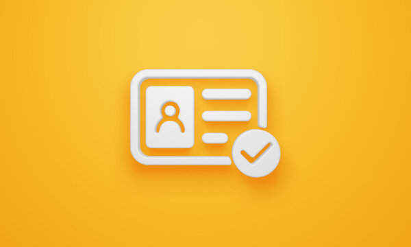 Minimal user profile symbol on yellow background. 3d rendering.