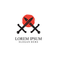 sword and shield logo design.