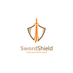 sword and shield logo design.