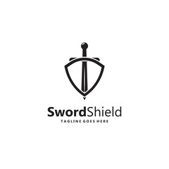 sword and shield logo design.