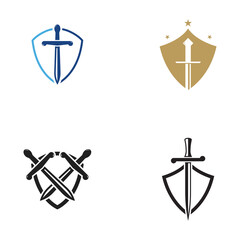 sword and shield logo design.