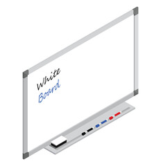 White board 3d. back to school. vector