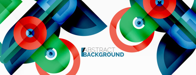 Creative geometric wallpaper. Minimal geometric background with round shapes. Trendy techno business template for wallpaper, banner, background or landing