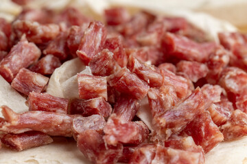 high-quality dried pork sausage with spices