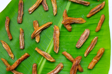 Sun dried banana. Fruit snack