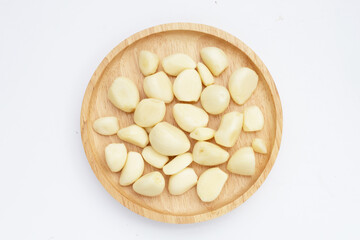 Fresh garlic on white background