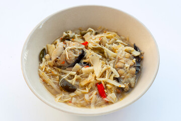 Preserved bamboo shoot with catfish curry