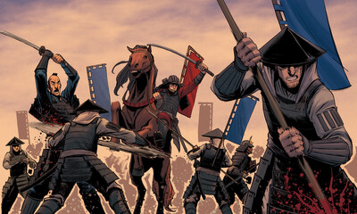 great battle between samurai in feudal japan, history of japan © Bruno