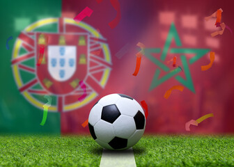 Football Cup competition between the national Morocco and national Portuguese.