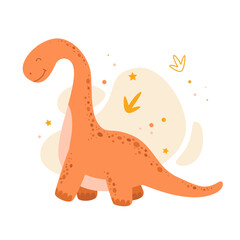Cute vector dinosaur isolated on white background