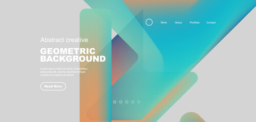 Abstract trendy geometric patterns poster with fluid color triangles and other geometric shapes. Vector illustration for wallpaper, banner, background, leaflet, catalog, cover, flyer