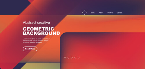 Abstract trendy geometric patterns poster with fluid color triangles and other geometric shapes. Vector illustration for wallpaper, banner, background, leaflet, catalog, cover, flyer