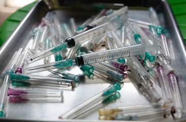 Medical waste, syringes