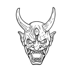 Fototapeta premium spooky devil samurai vector illustration