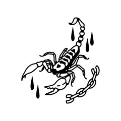 scorpion and chain vector illustration