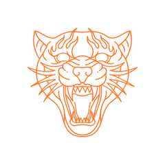 line concept tiger head vector illustration