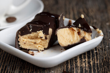 Sweet curd cheese made from milk with milk chocolate