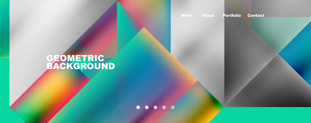 Trendy minimal geometric composition abstract background. Triangle fluid bright colors backdrop. Vector Illustration For Wallpaper, Banner, Background, Card, Book Illustration, landing page