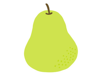かわいい洋梨のラフランス1個／手描きイラスト