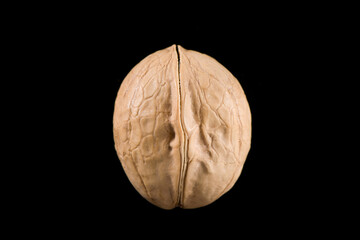Fototapeta premium Walnut Nuts isolated on black background.