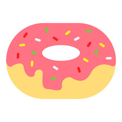 Illustration of Donut with Sprinkles Topping Design Icon