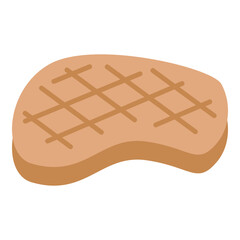 Illustration of Well Cooked Beef Steak design Icon