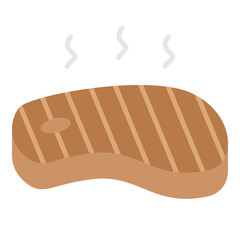 Illustration of Well Cooked Beef Steak design Icon