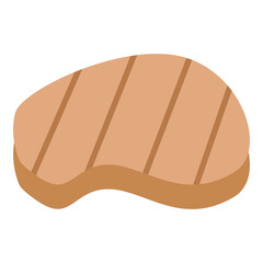Illustration of Well Cooked Beef Steak design Icon