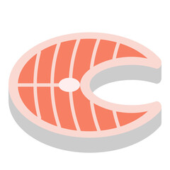 Illustration of Fish Steak design Icon