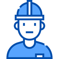 Engineer blue outline icon