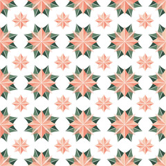 Christmas pattern with mistletoe and flowers