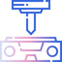 Bending machine gradient line icon