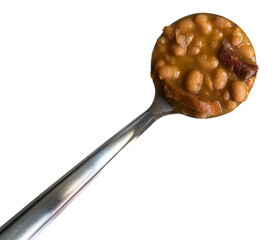 Spoon with beans. png transparent background