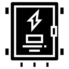 Fototapeta na wymiar Electrical panel glyph icon