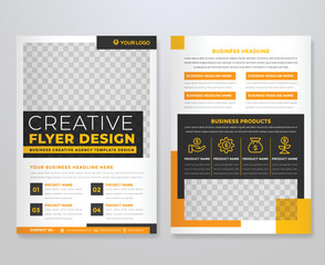 business flyer template with minimalist layout and modern style use for promotion kit and product publication