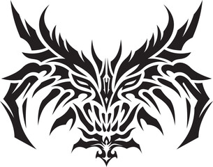 Naklejka premium Tribal tattoo design of devil's face
